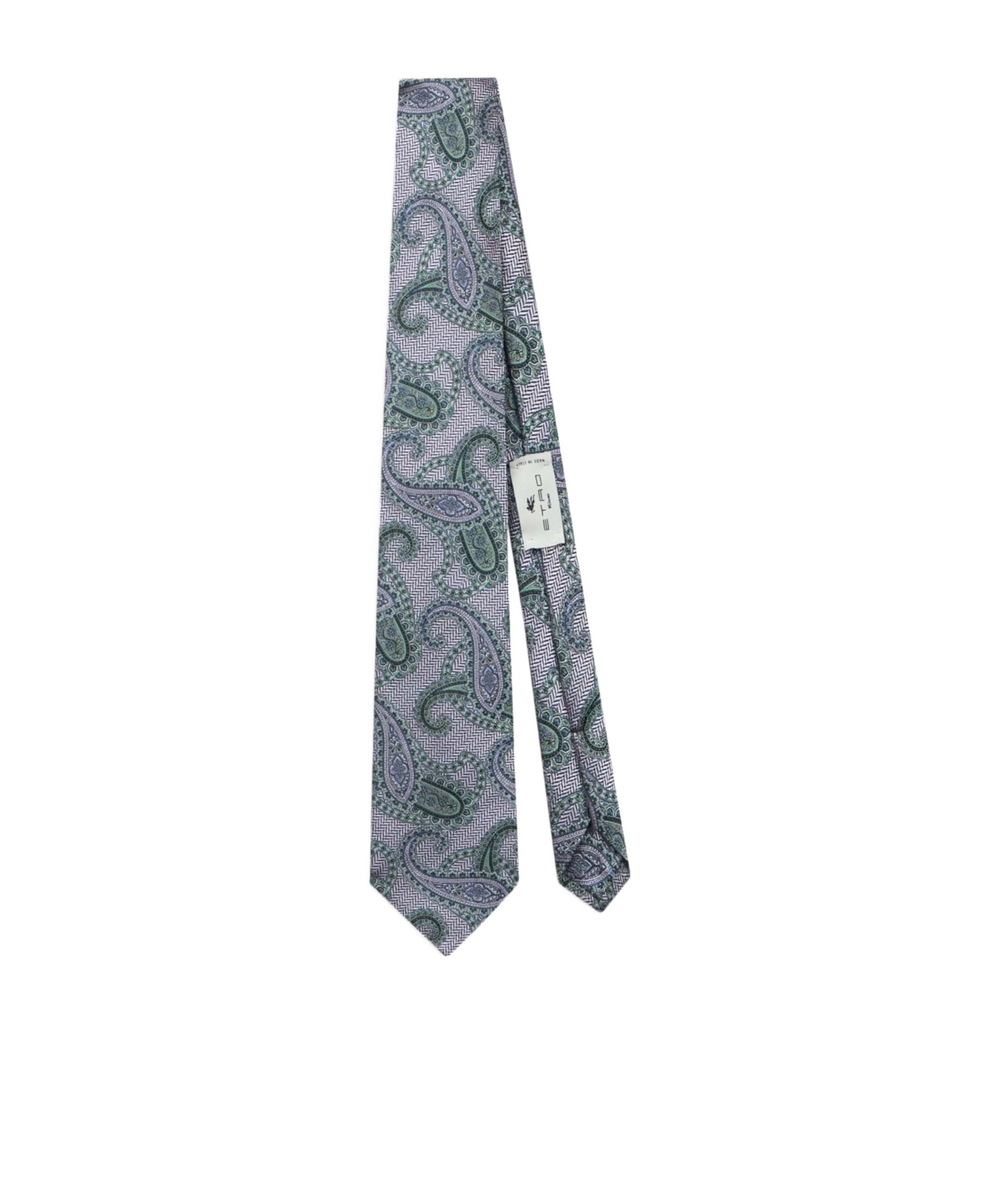 Etro Paisley Silk Jacquard Tie In Gray
