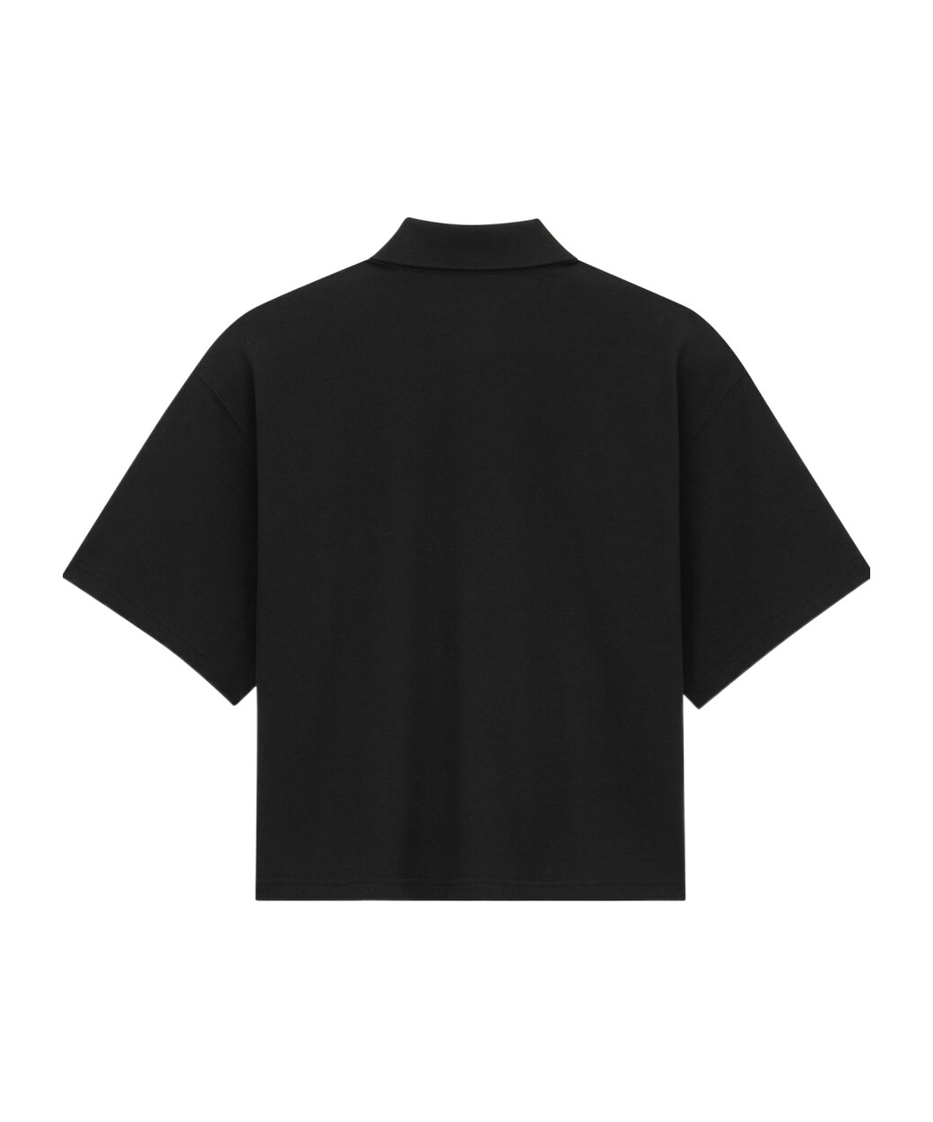 Saint Laurent Cassandre Boxy Polo T-shirt In Black