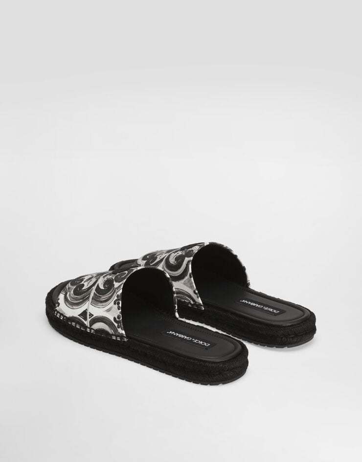 Dolce & Gabbana Shell-print Canvas Espadrille Sandal