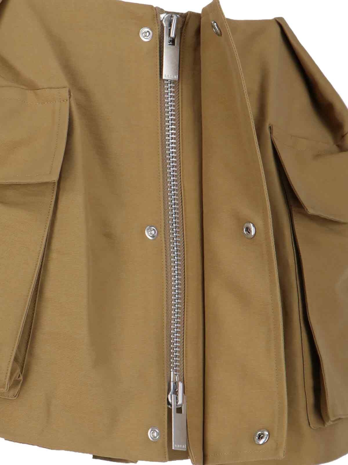 Sacai Grosgrain Cargo Skort In Brown