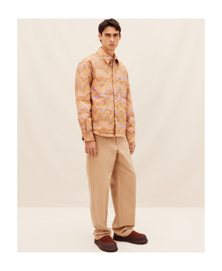 Jacquemus Padded Shirt Jacket In Nude