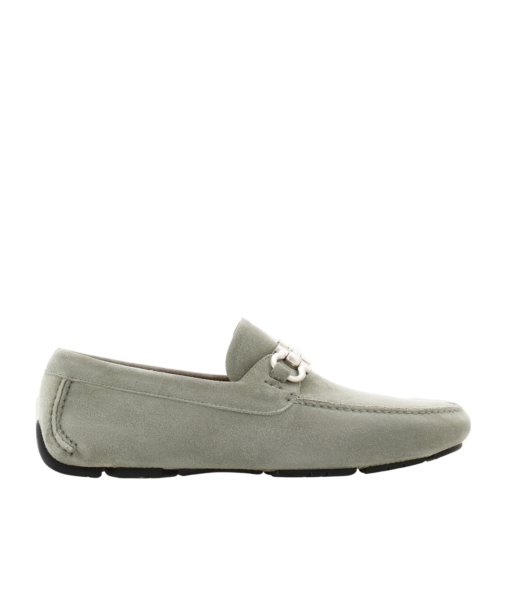Ferragamo Logo Loafers In Gray