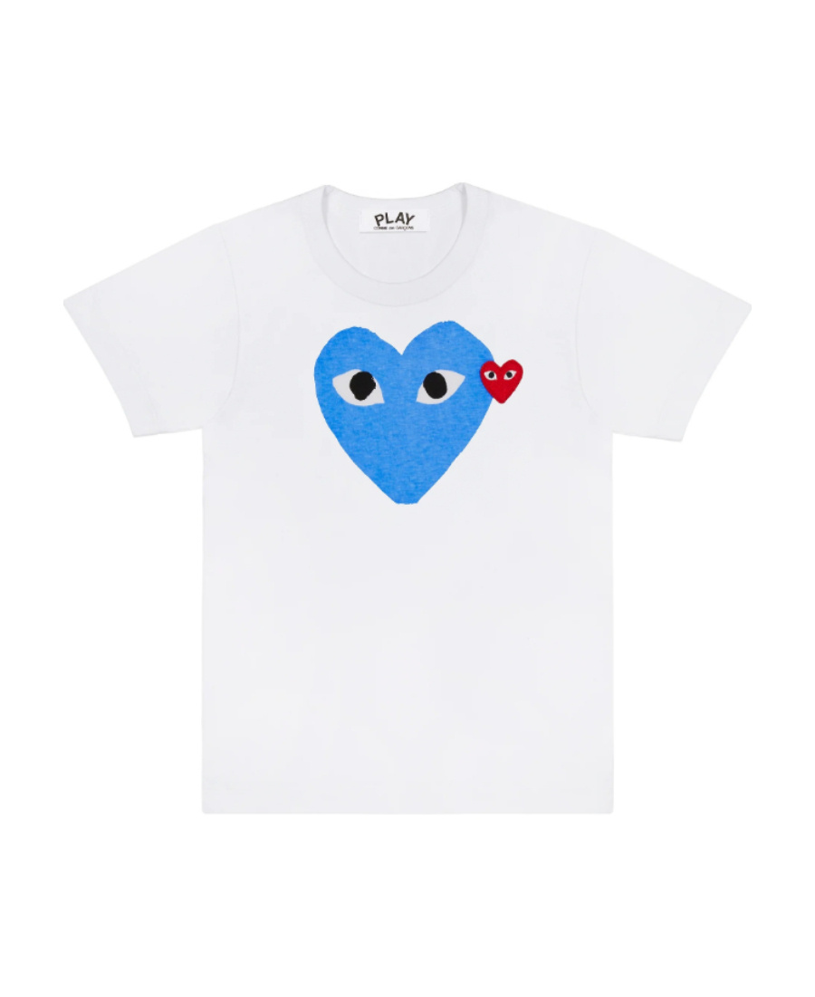 Comme Des Garçons Play Logo Short-sleeved T-shirt In White