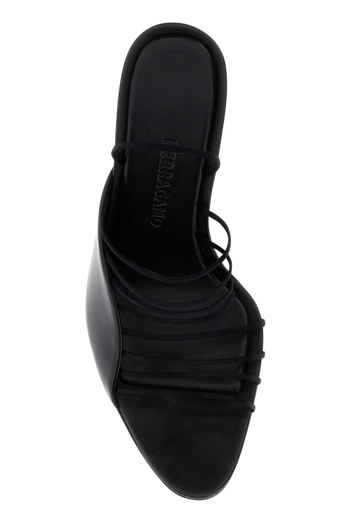 Ferragamo Altaire 105 Strappy Leather Sandals In Black
