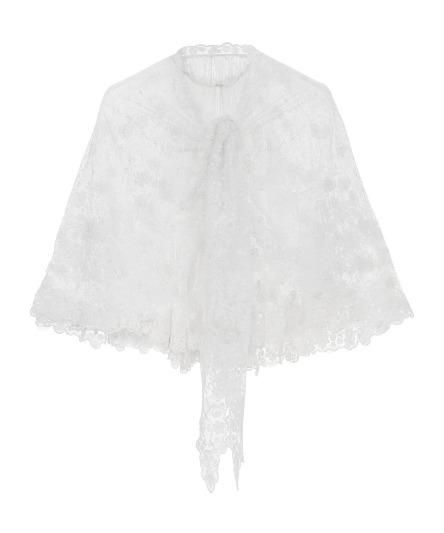 Chloé Front Lace Cape Top In Milk Color