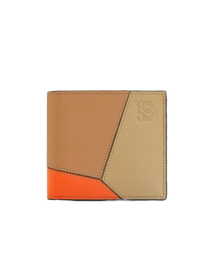 Loewe Puzzle Double Fold Wallet In Brown