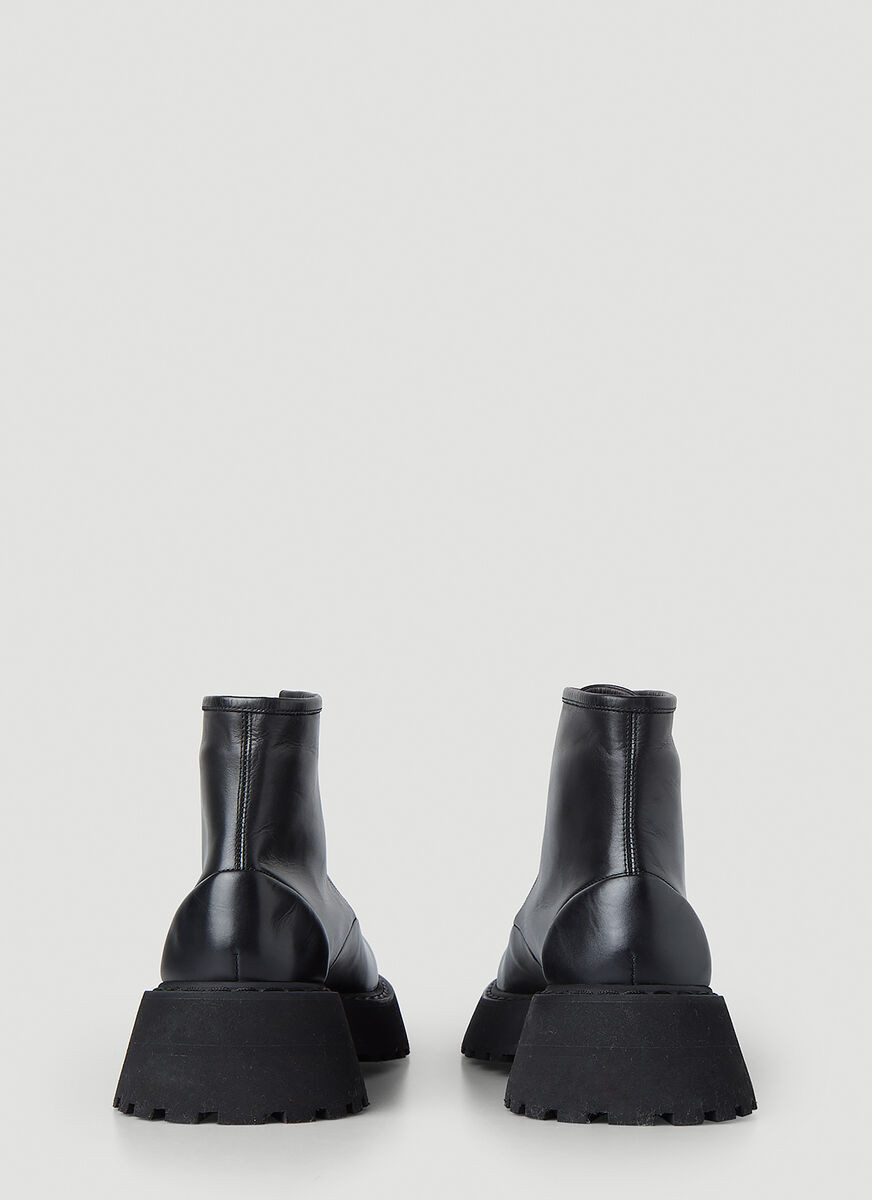 Shop Marsèll Micarro Leather Platform Ankle Boots In Black