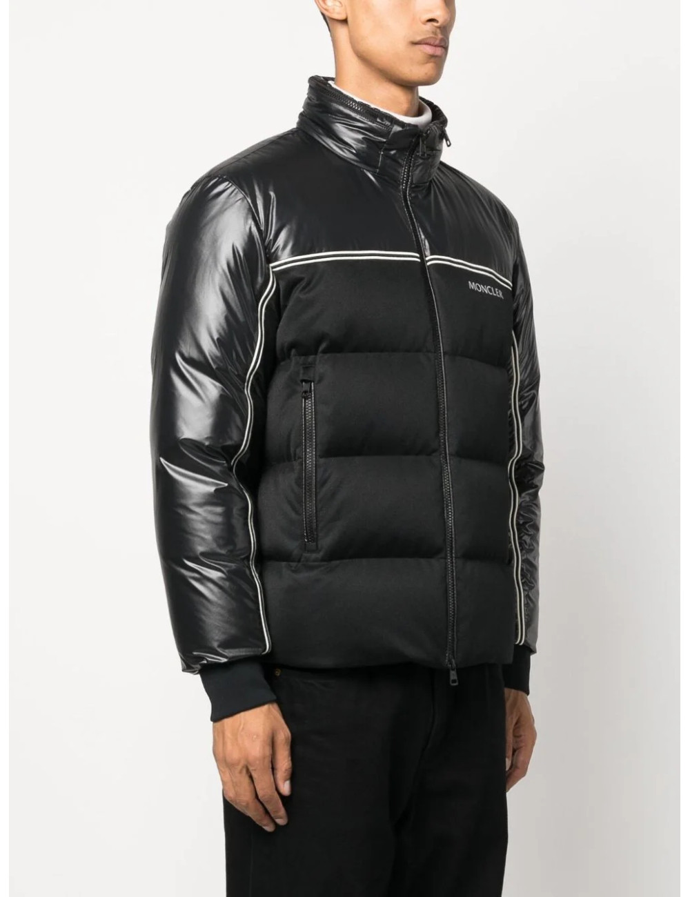 Moncler High-neck Goose-down Jacket In Black
