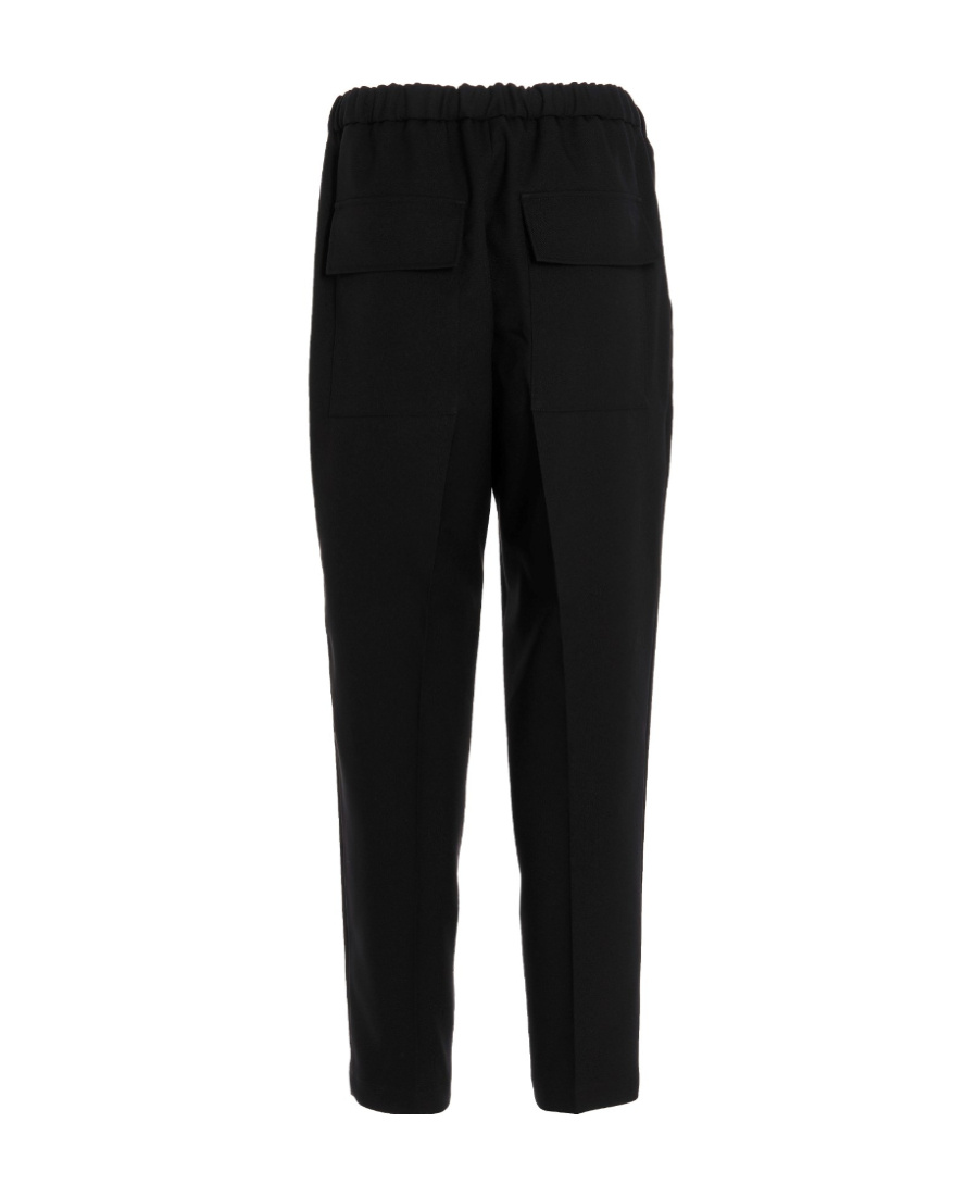 Jil Sander Wool Joggers With Elastic Waistband And Ribbed Cuffs In Black