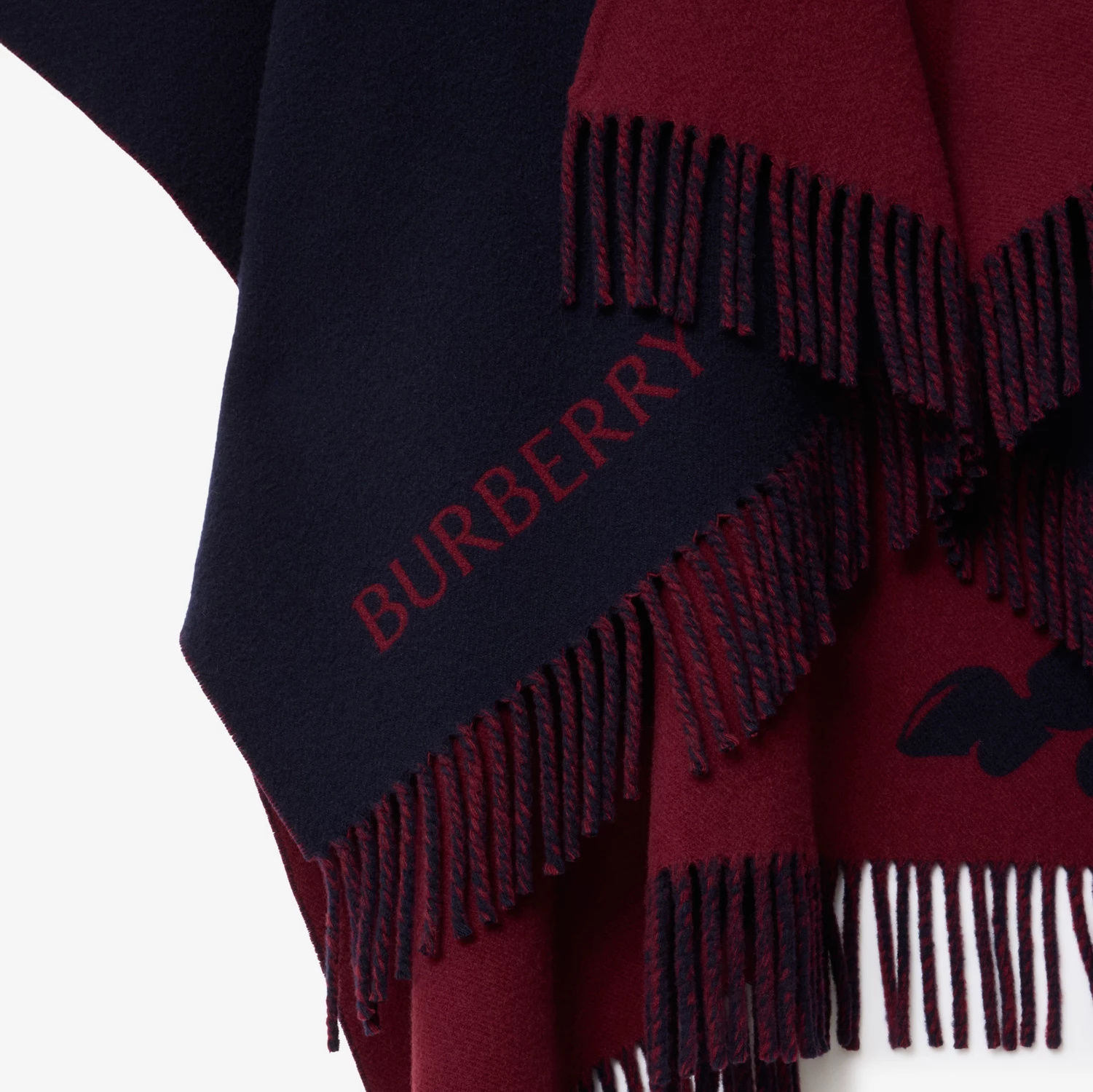 Burberry Ekd Wool Cashmere Cape In Multi