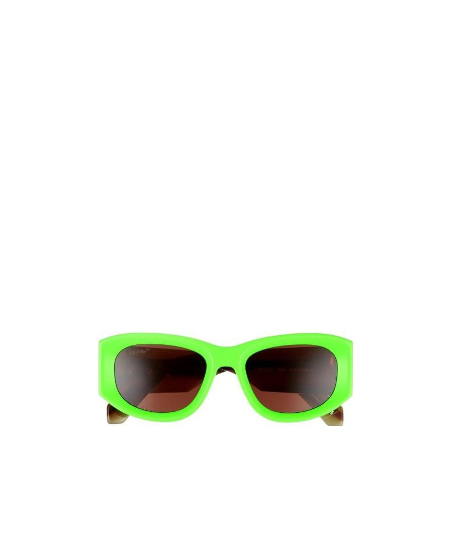 Off-white Logo-print Sunglasses In Green