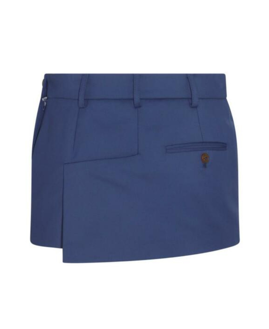 Vivienne Westwood Navy Foam Tailored Miniskirt In Blue