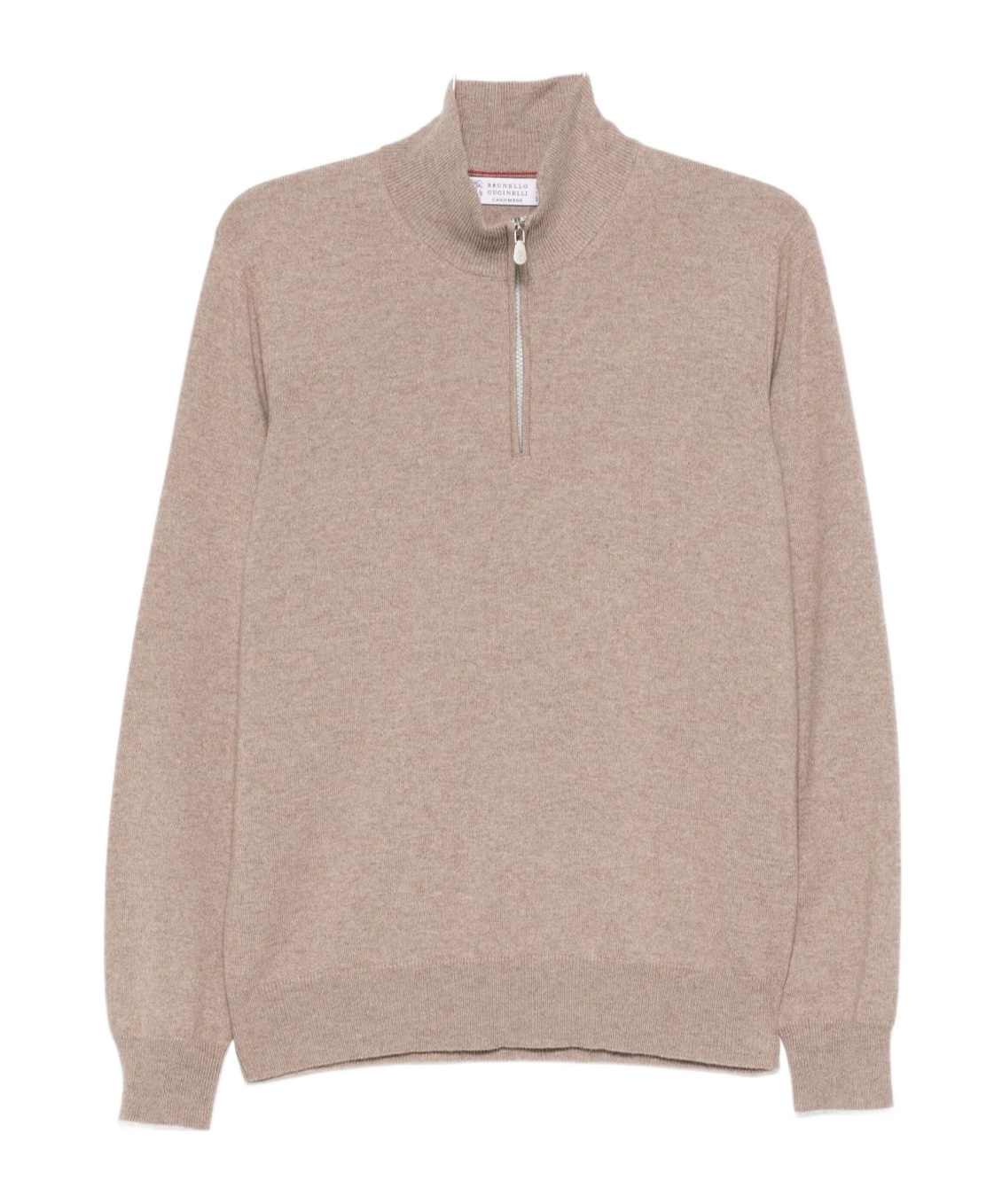 Brunello Cucinelli Zip-up Cashmere Sweater In Brown