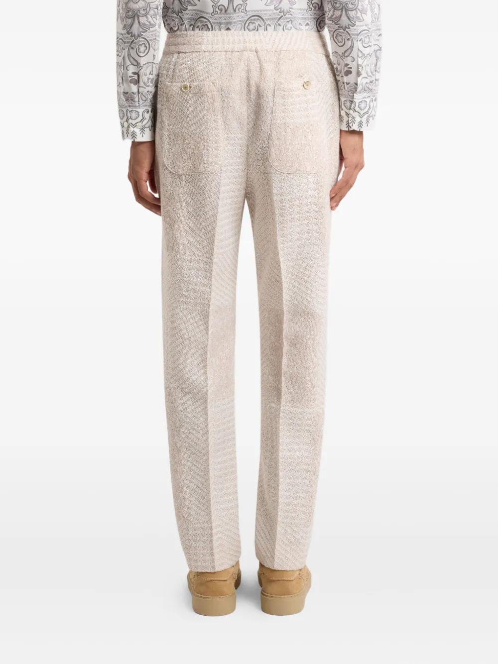 Etro Wool-blend Patchwork Trousers In Brown