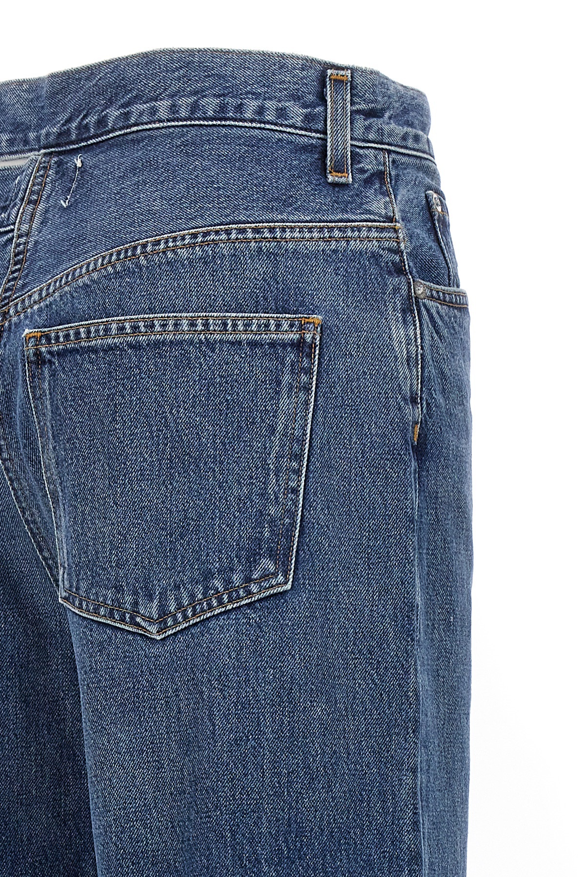Agolde High Waist Denim Trousers In Blue