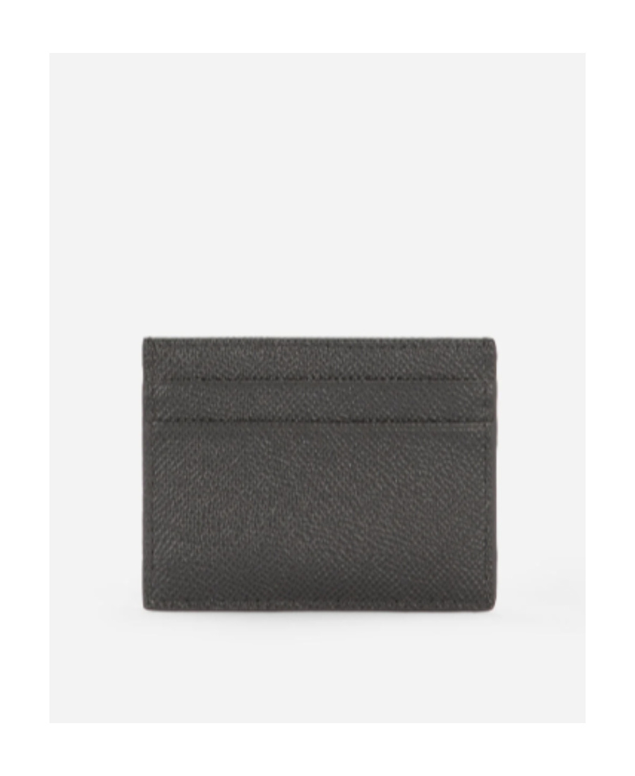 Dolce & Gabbana Black Textured Calf Leather Bi-fold Wallet In Black