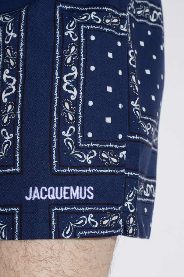 Jacquemus Logo-embroidered Bandana-print Boxers In Blue