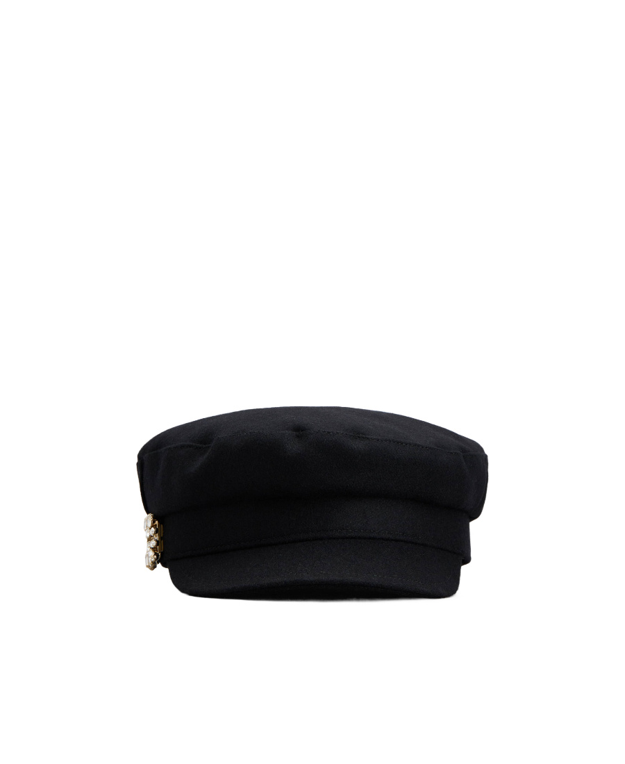 Roger Vivier Embellished Sailor Cap In Black