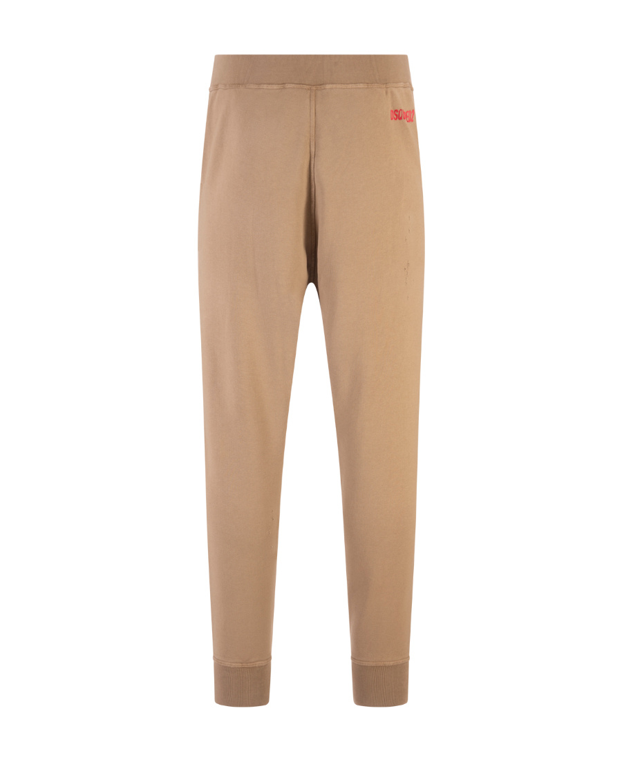 Dsquared2 Tapered Cotton Track Pants In Nude
