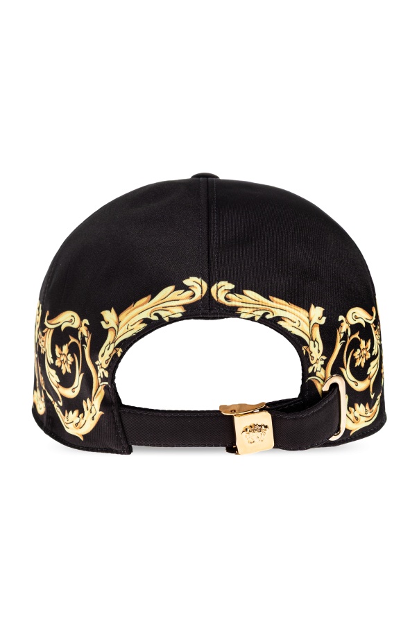 Versace Tiger Baroque-print Cap In Black
