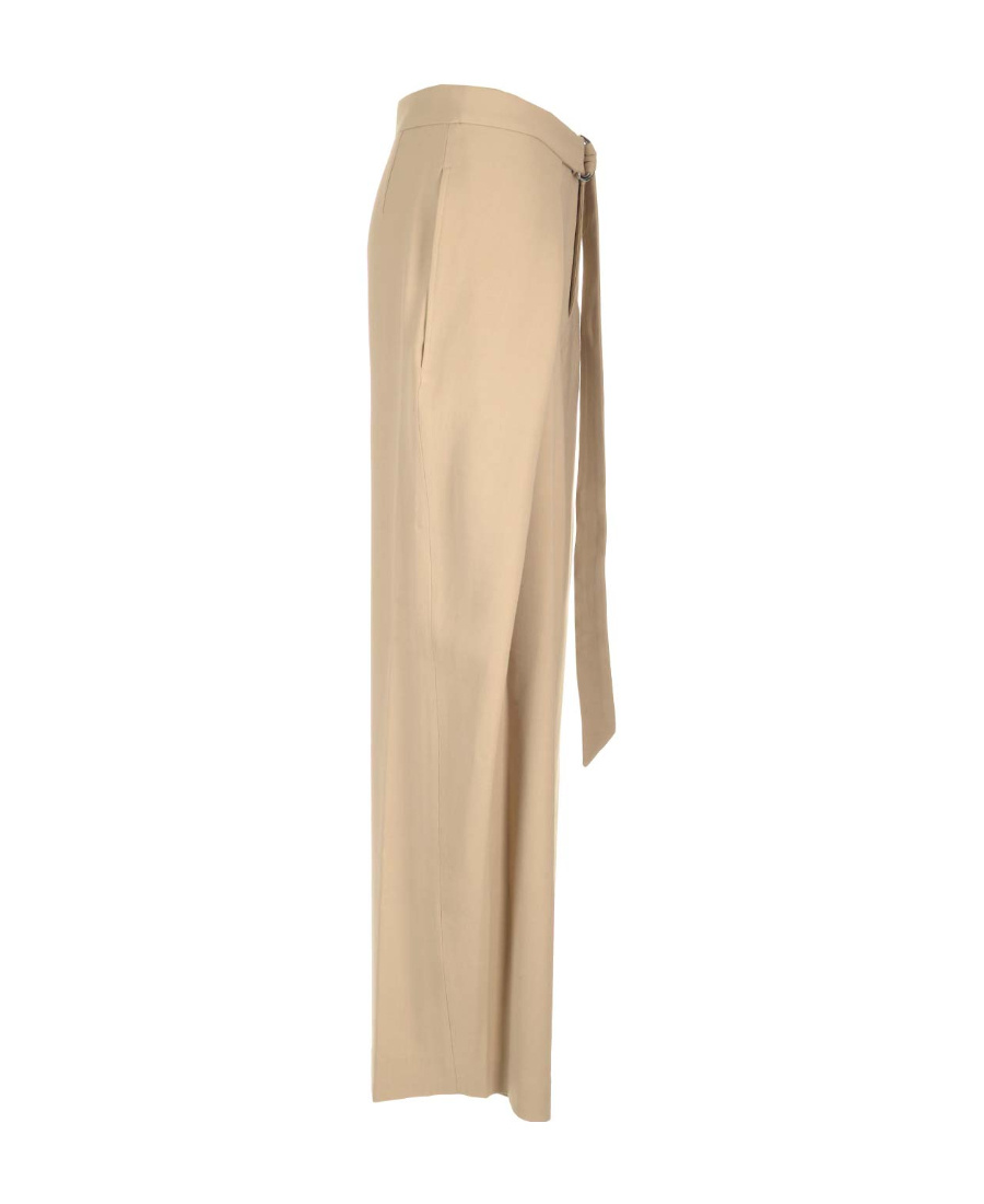 Shop Ami Alexandre Mattiussi Ami Paris Belted Wide Leg Pants In Nude