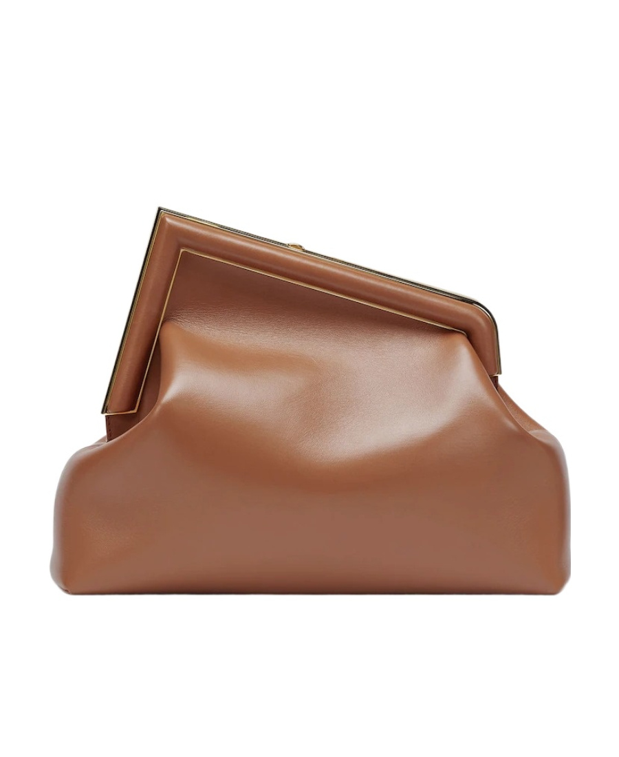 Fendi First Leather Shoulder Bag In Brown