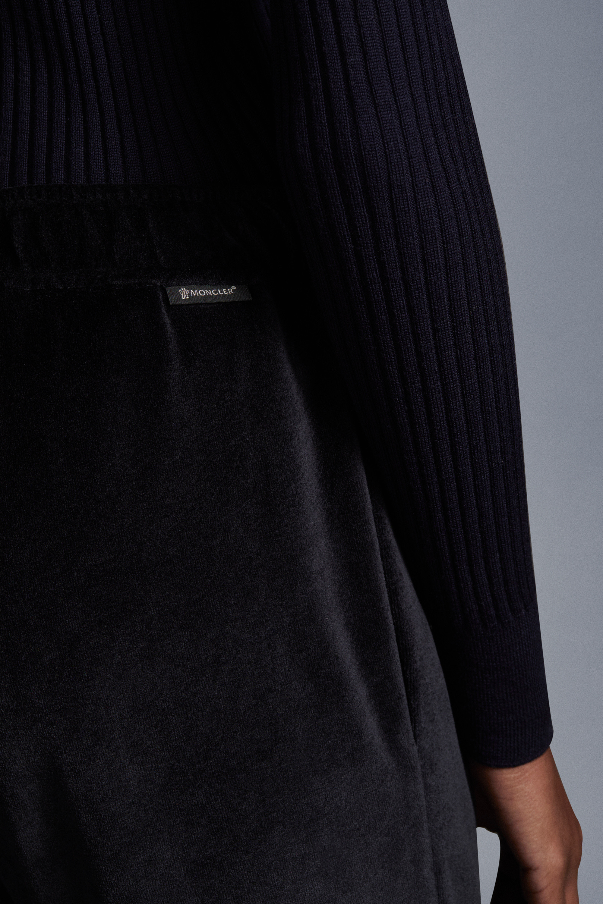 Moncler Straight-leg Velour Track Pants In Navy Blue