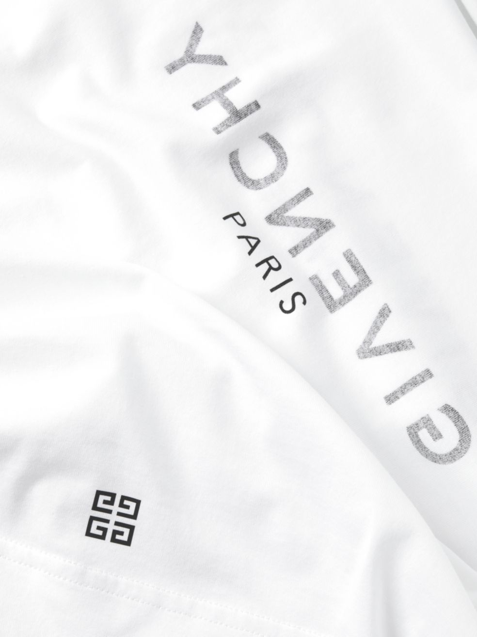 Givenchy White Crewneck T-shirt With Logo Print In Cotton Man In White