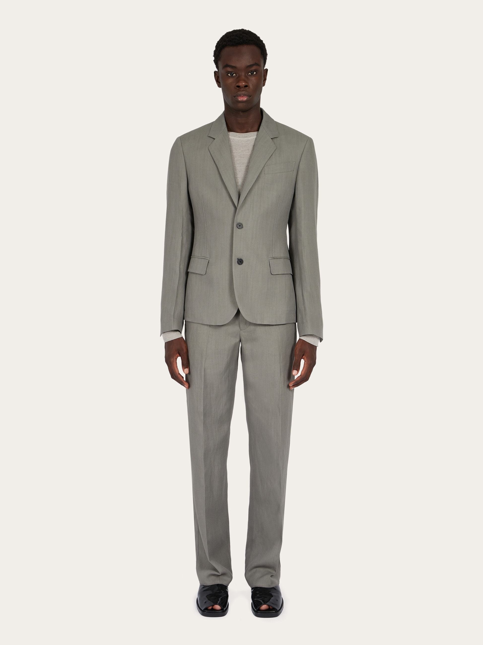 Ferragamo Straight-leg Tailored Trousers In Gray