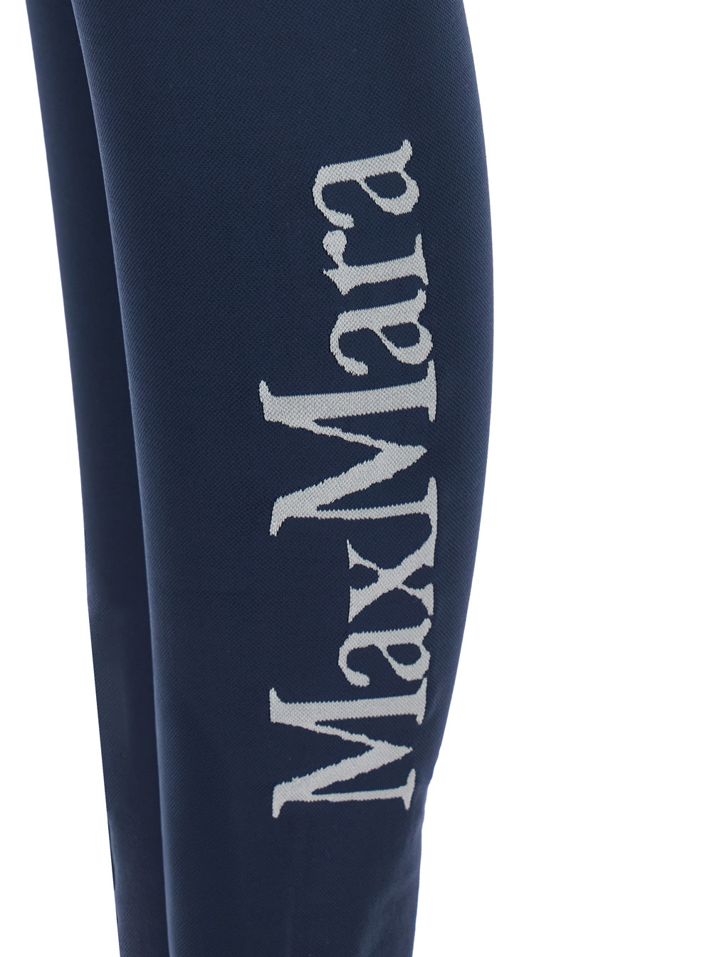 Max Mara Stretch Technical Fabric Leggings In Blue