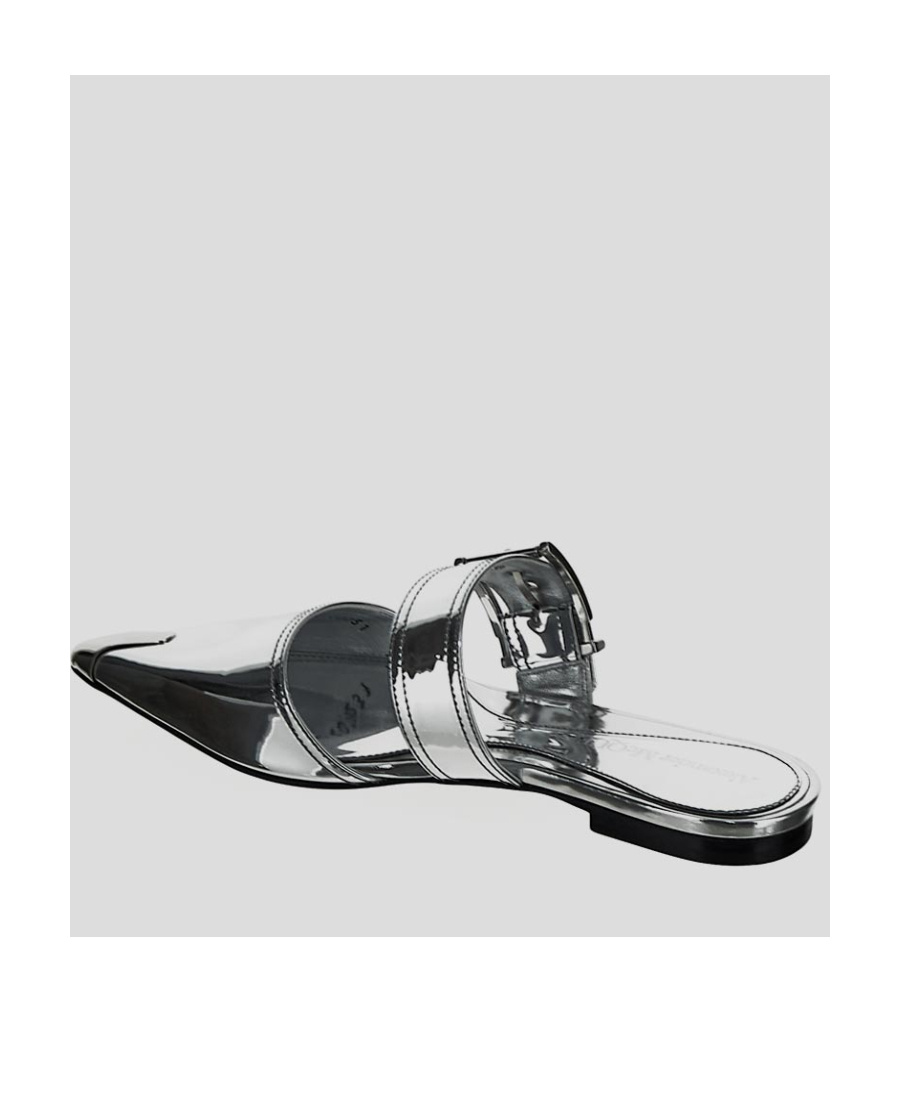 Alexander Mcqueen Punk Flat Leather Mules