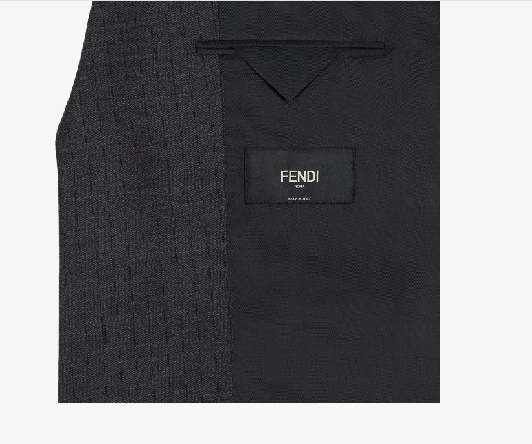 Fendi Wool Blazer With Central Back Slit In Black