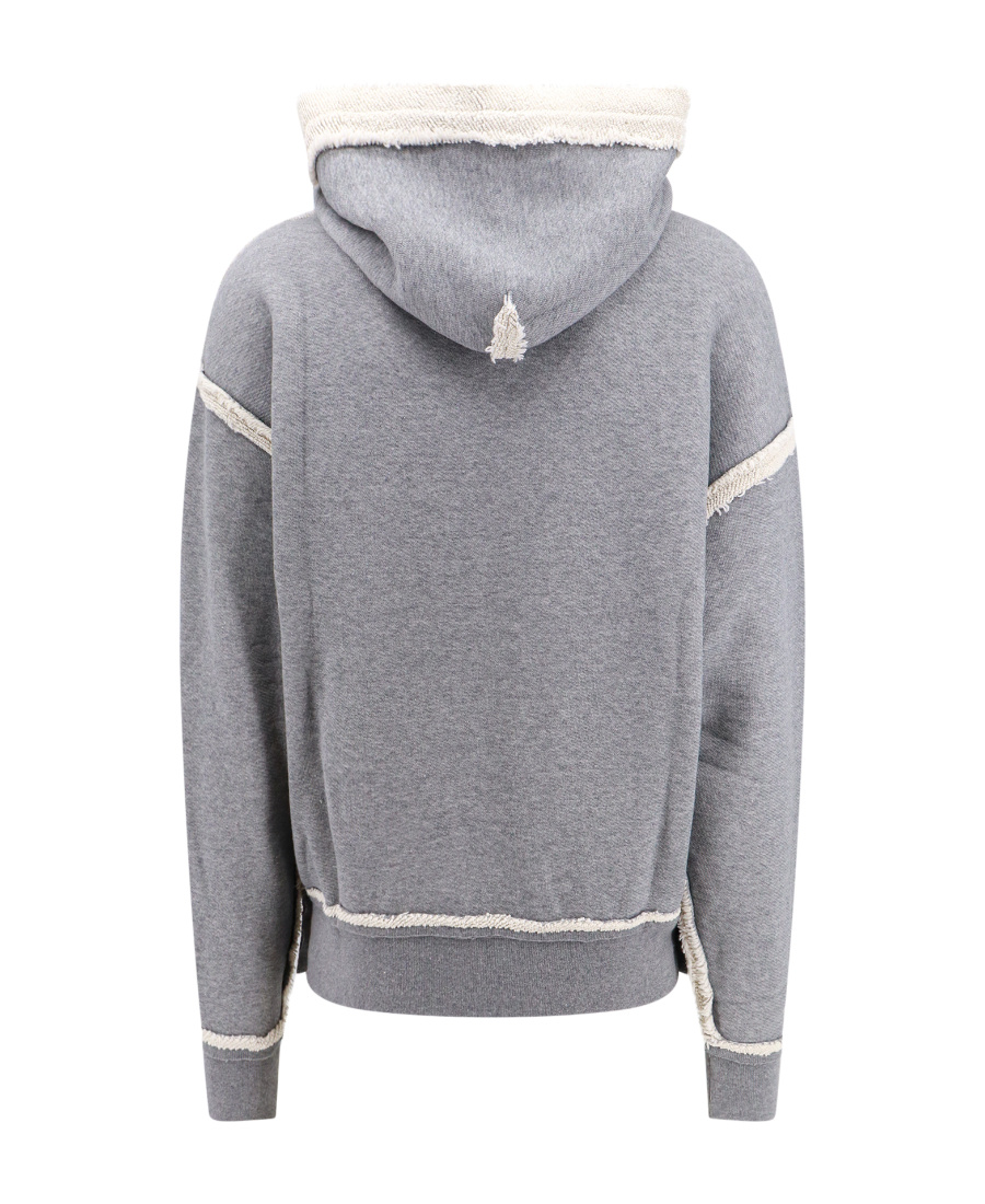 Dolce & Gabbana Logo-print Contrasting-trim Hoodie In Gray
