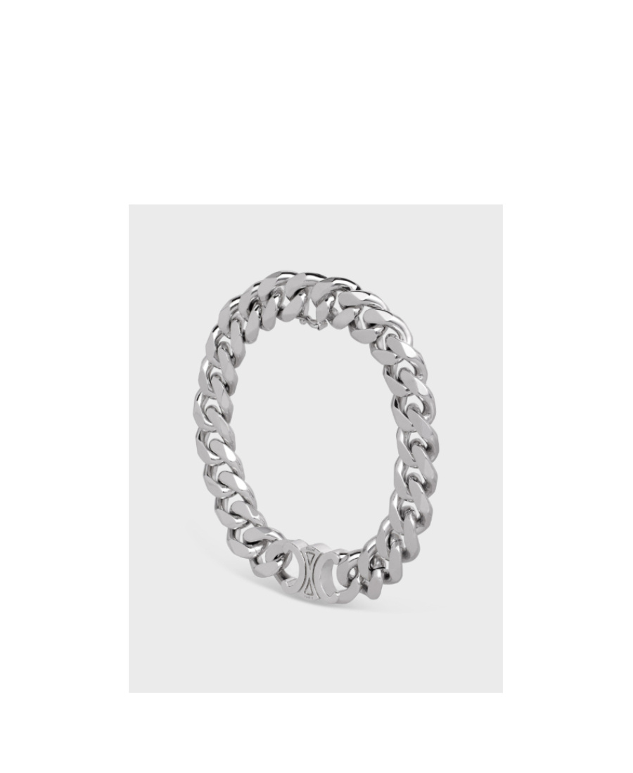 CELINE TRIOMPHE GOURMETTE BRACELET IN BRASS WITH RHODIUM FINISH