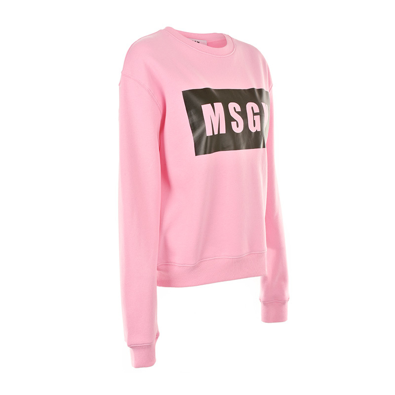 Msgm Logo Printed Sweater In Pink