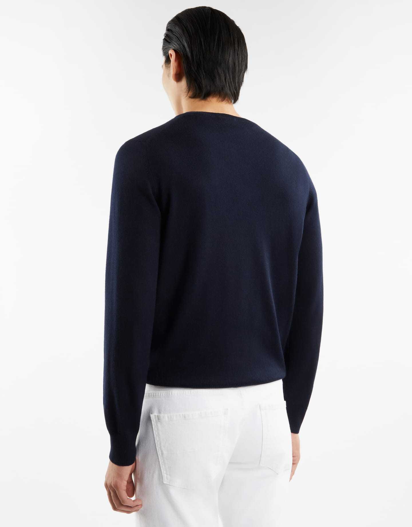 Fay Round-neck Pullover In Wool In Black