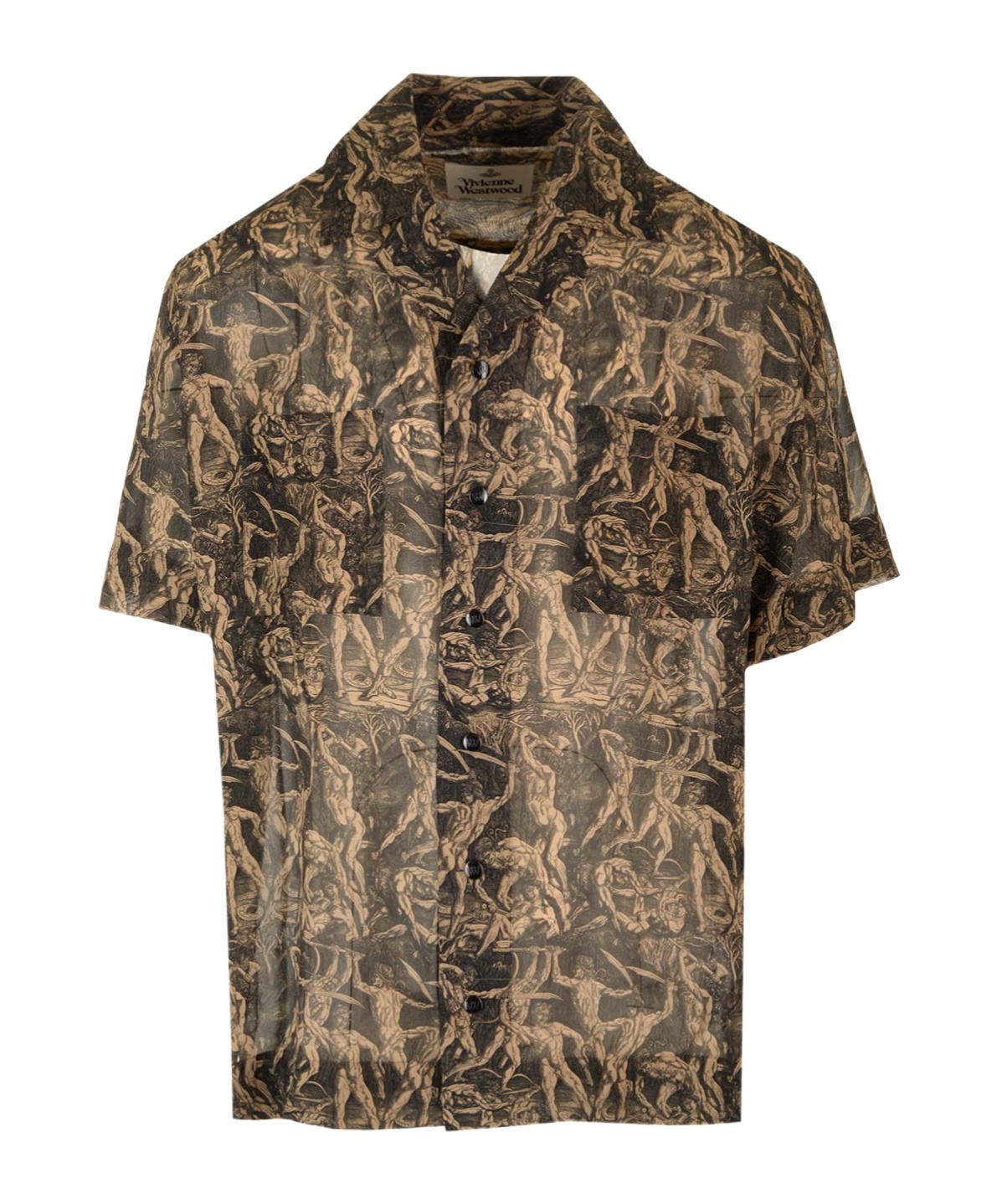 Vivienne Westwood Camp Semi-sheer Shirt In Brown