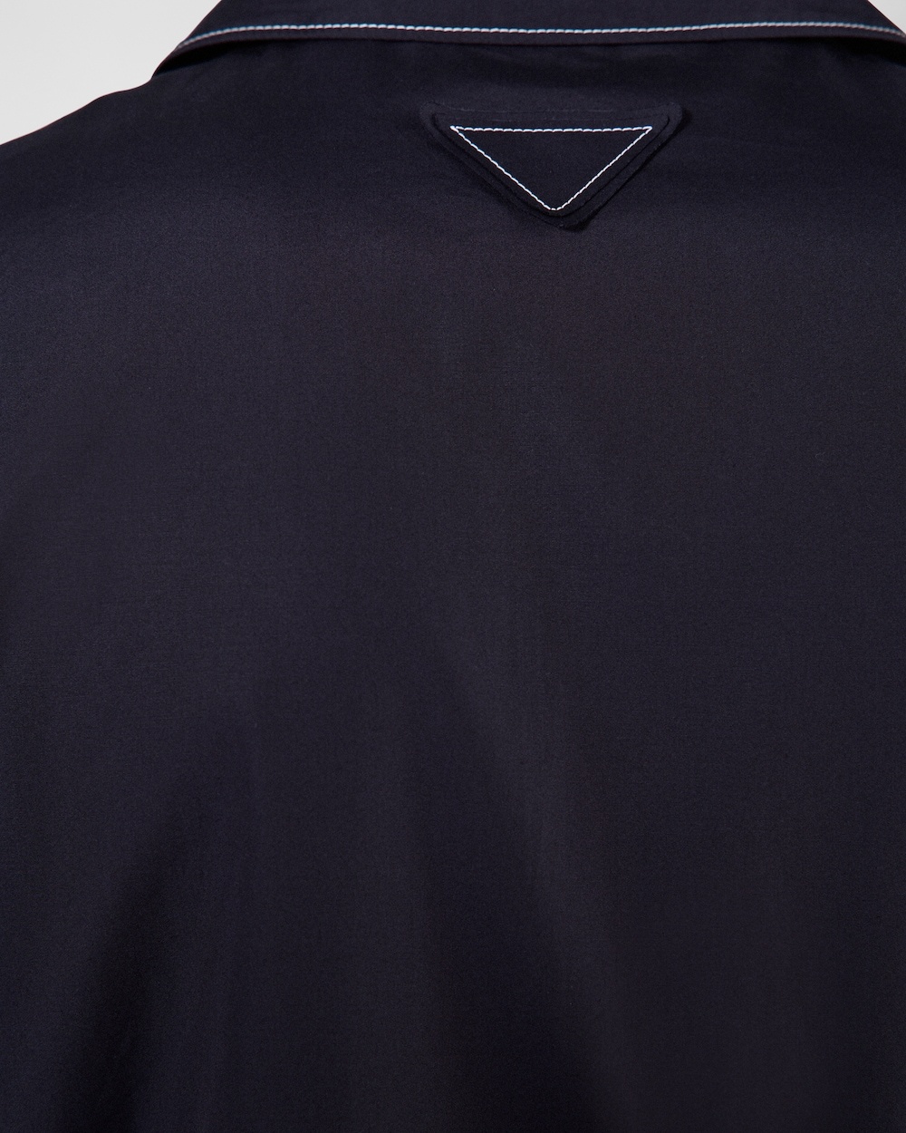 Prada Cotton Blouson With Contrasting Stitching In Blue
