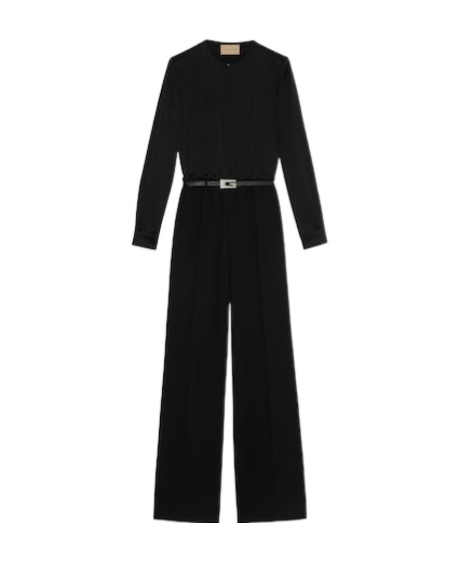 Gucci Square G Belt Jumpsuit In Black