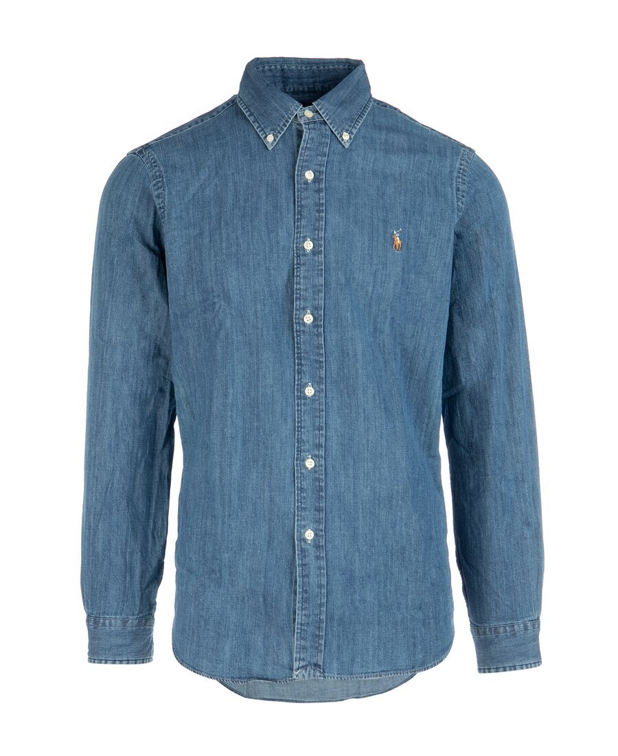 Polo Ralph Lauren Denim Sport Shirt In Blue