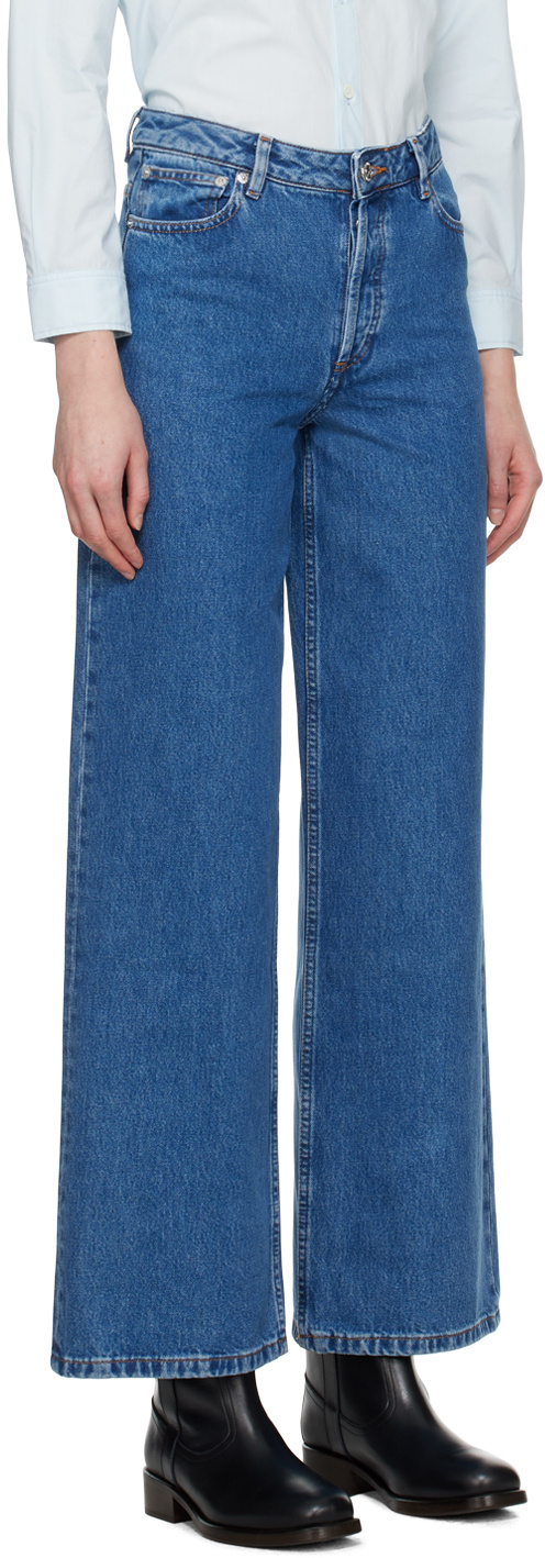 Apc Elisabeth High-rise Wide-leg Jeans In Blue