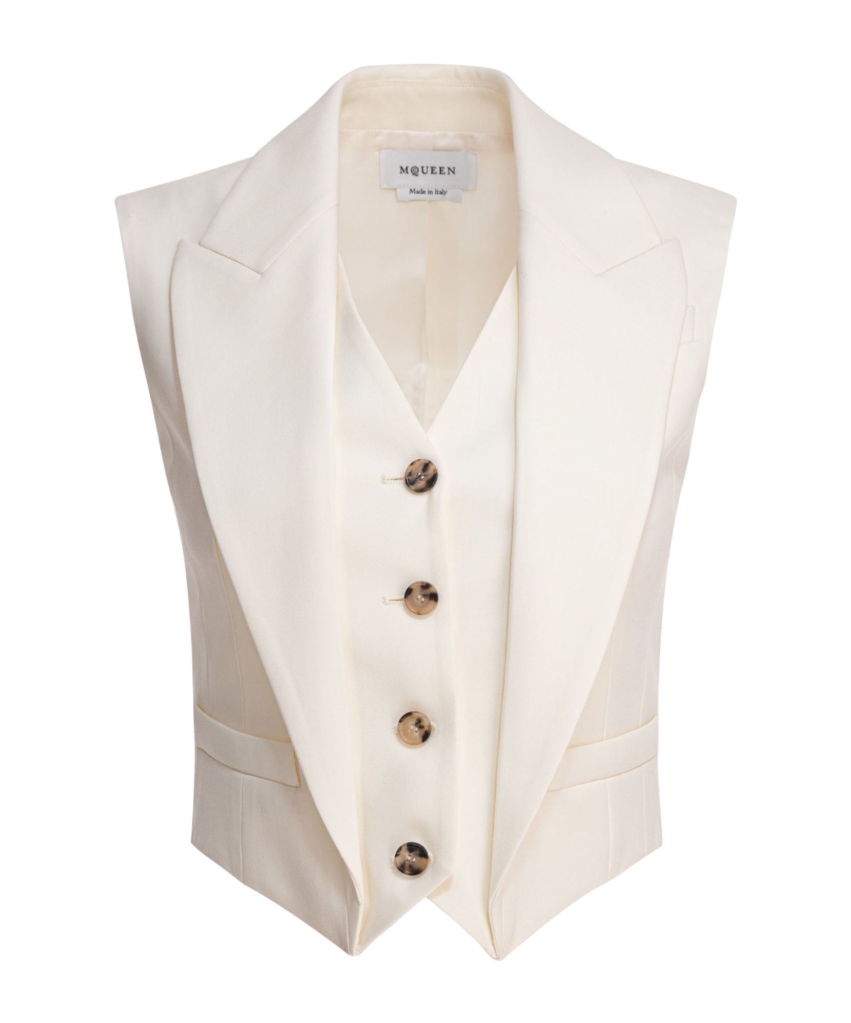 Alexander Mcqueen Tailored Sleeveless Jackets Button Detailing In White