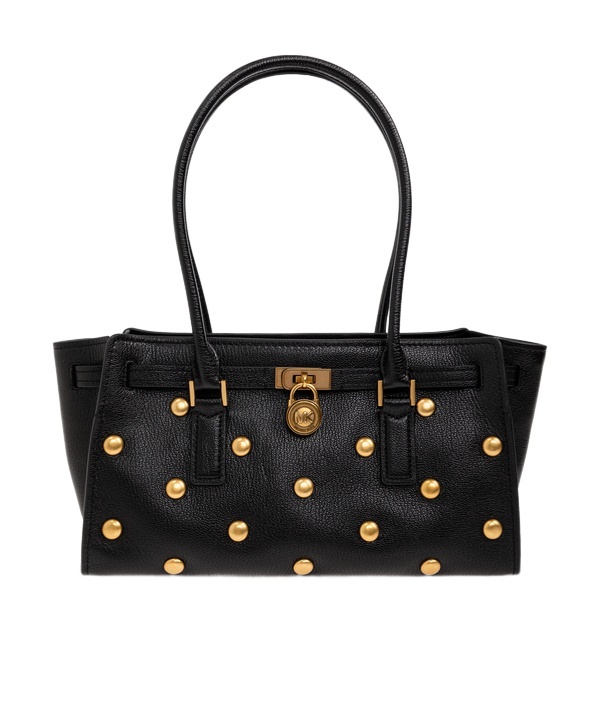 Michael Michael Kors Small Hamilton Leather Satchel Bag In Black