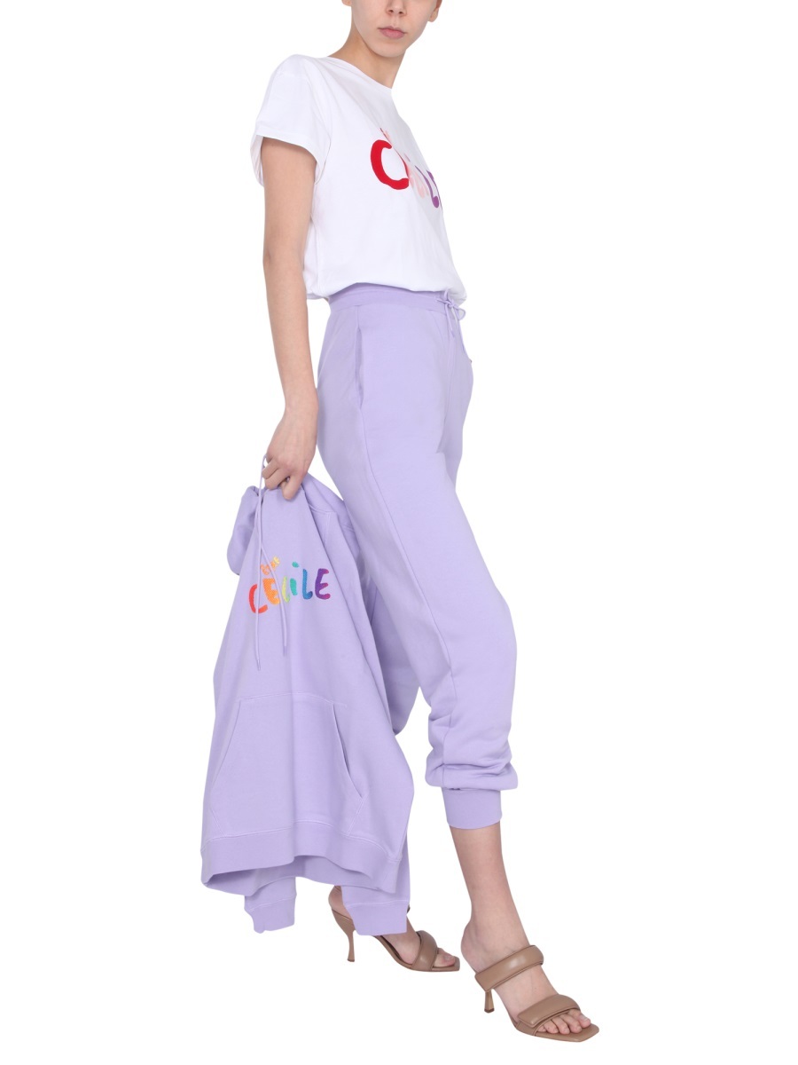 Etre Cecile Être Cécile Logo Print Drawstring Hoodie In White