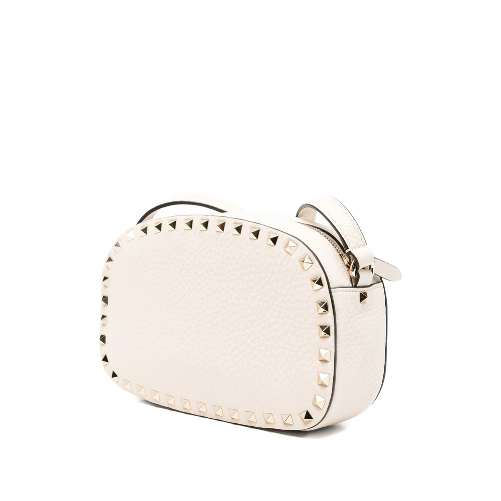 Valentino Rivet Shoulder Bag In White