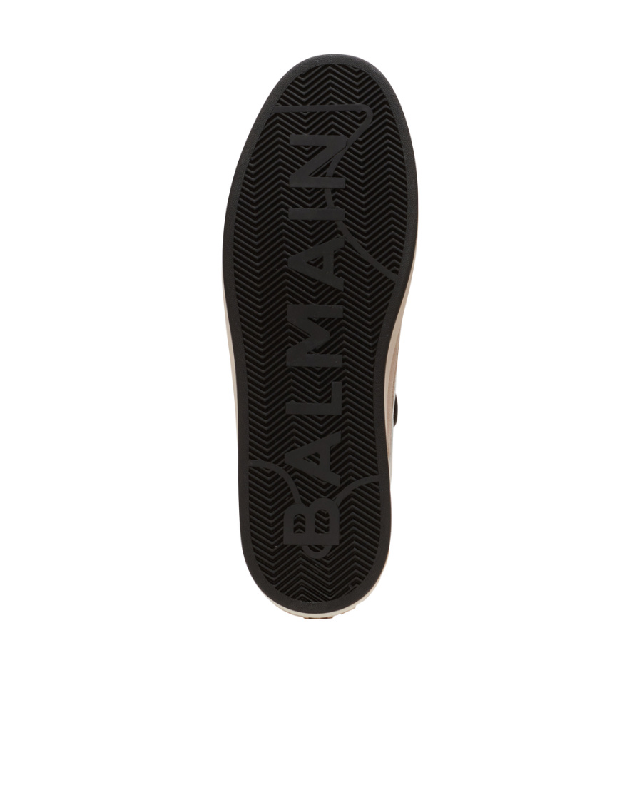 Balmain B-court Flip Snakeskin-effect Leather And Suede Trainers