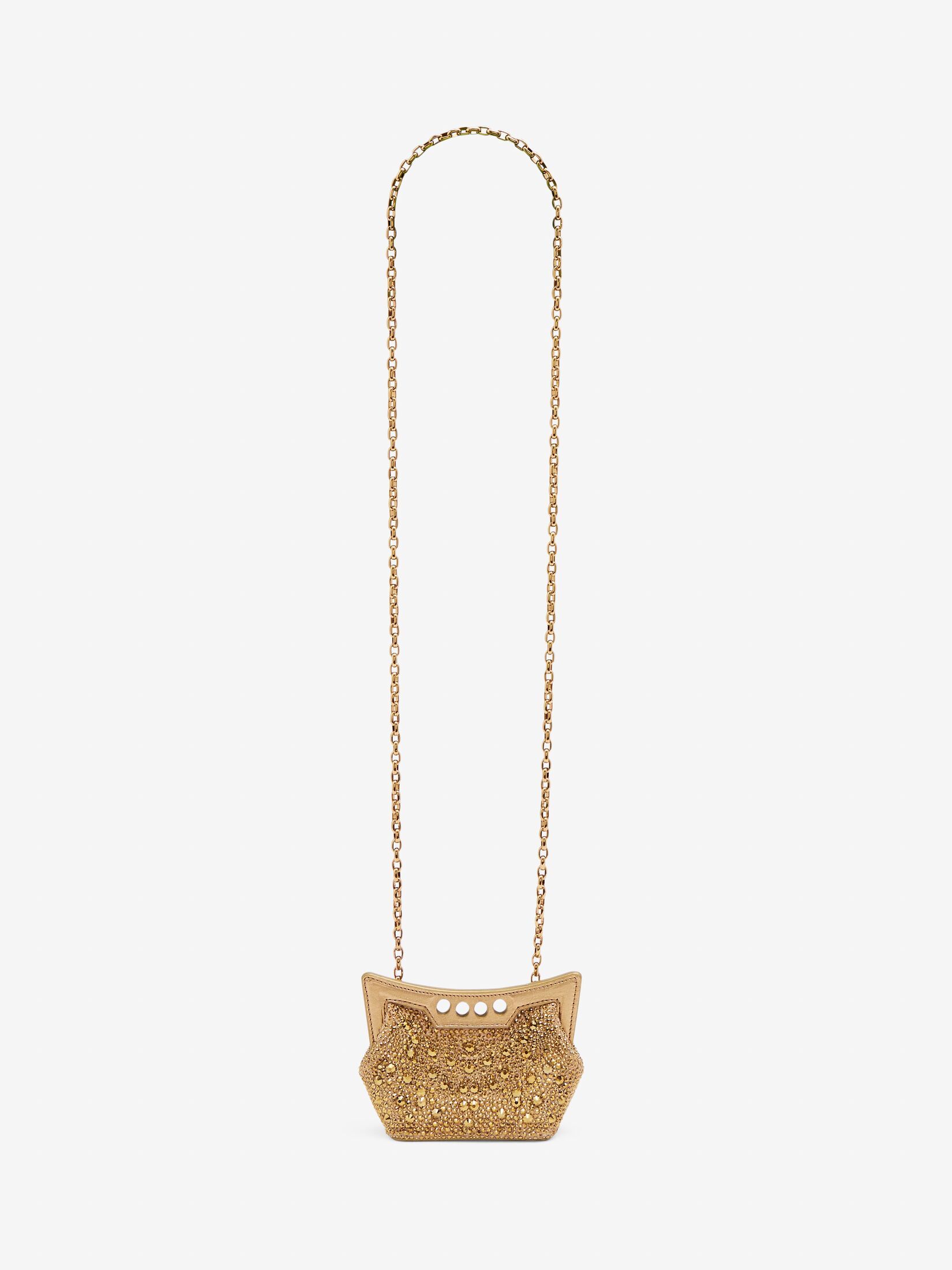 Alexander Mcqueen Extra Small Peak Shoulder Bag In Gold
