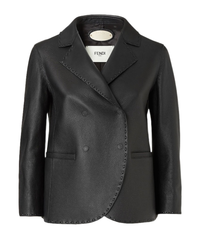 Fendi Black Deerskin Selleria Jacket In Black
