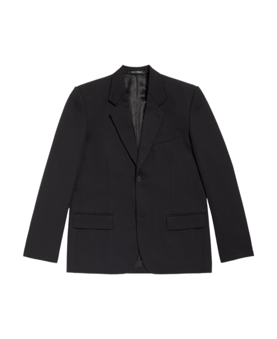 Balenciaga Black Wool Blazer With Single-button Closure In Black
