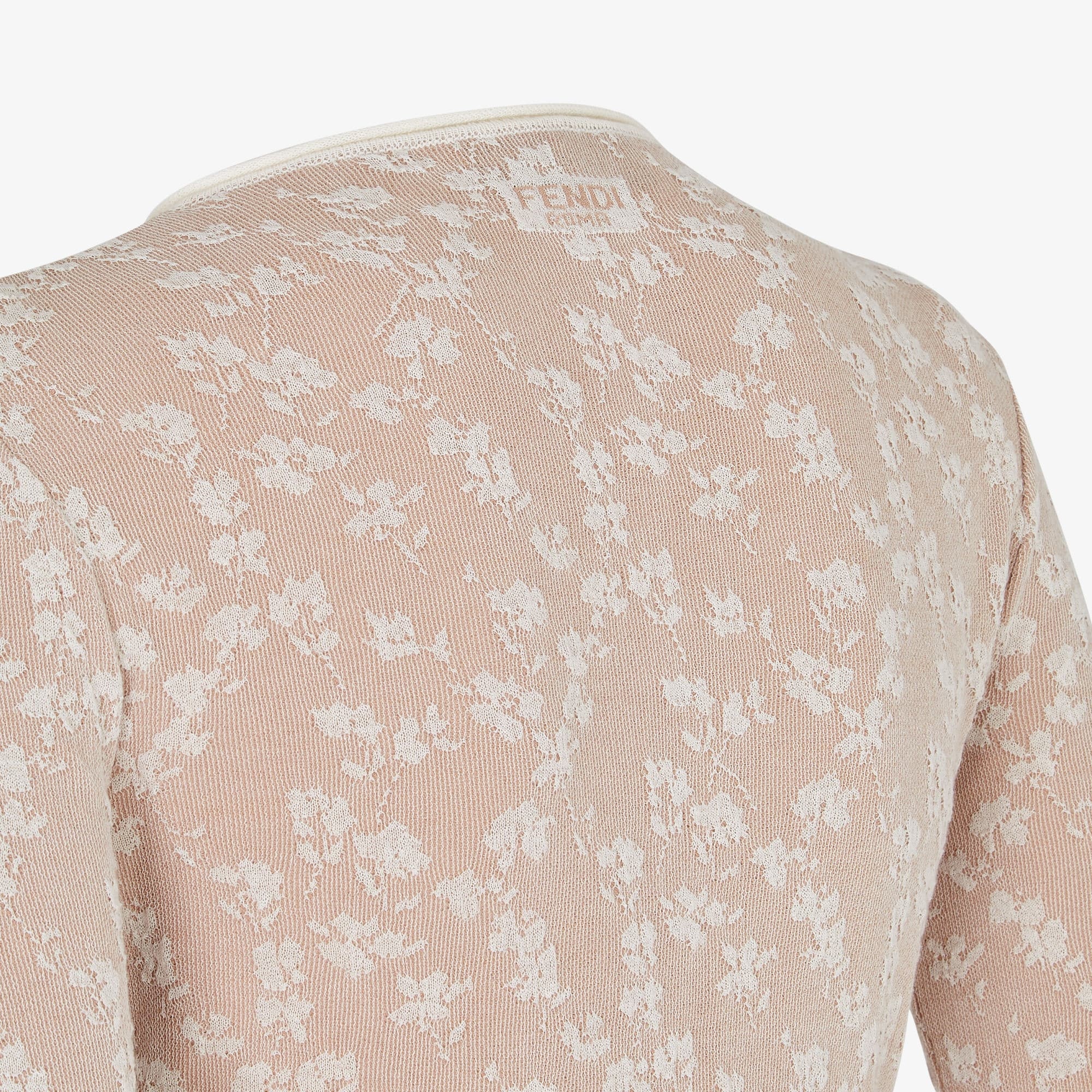 Fendi Embroidered Cotton Blend Dress In Nude